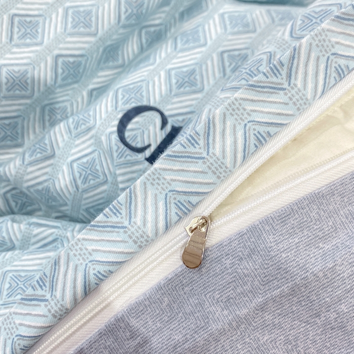 91家纺网 家纺一手货源 找家纺 昊翔家纺 2025新款100%全棉纯棉加厚磨毛四件套 昔城-蓝