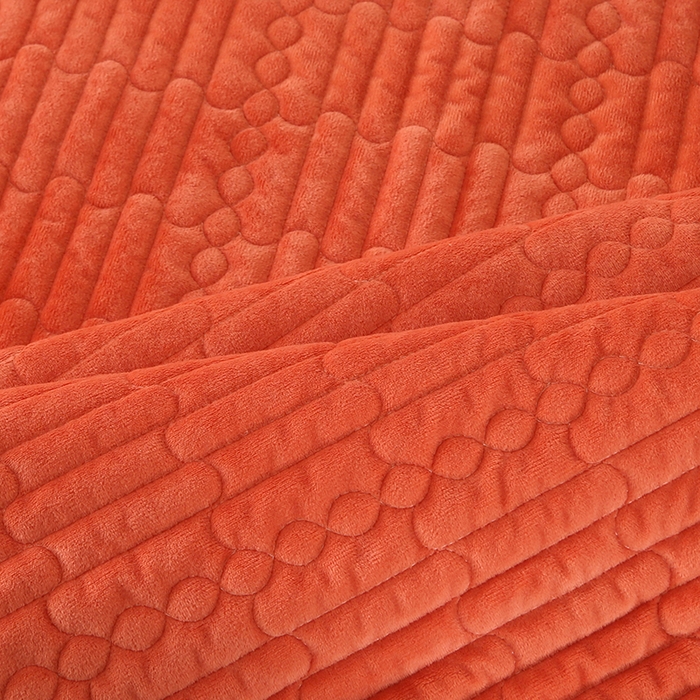 91家纺网 家纺一手货源 找家纺 栩裕纺织 2025新款宝宝绒夹棉单床盖-直边款 橙色