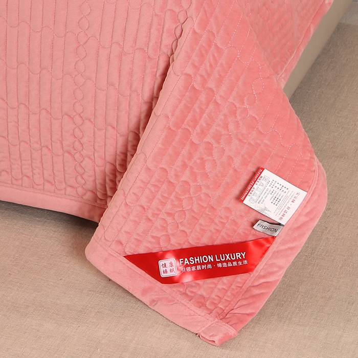 91家纺网 家纺一手货源 找家纺 栩裕纺织 2025新款宝宝绒夹棉单床盖-直边款 粉色