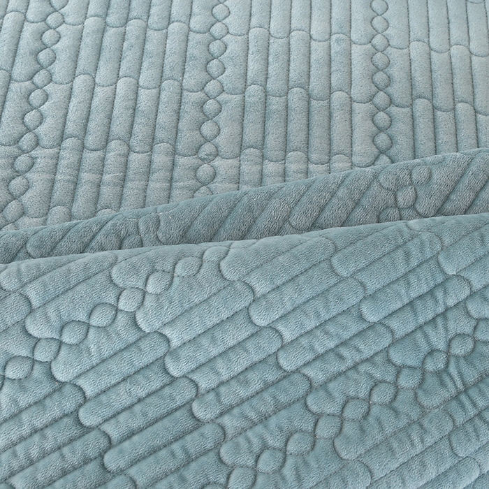 91家纺网 家纺一手货源 找家纺 栩裕纺织 2025新款宝宝绒夹棉单床盖-直边款 湖蓝