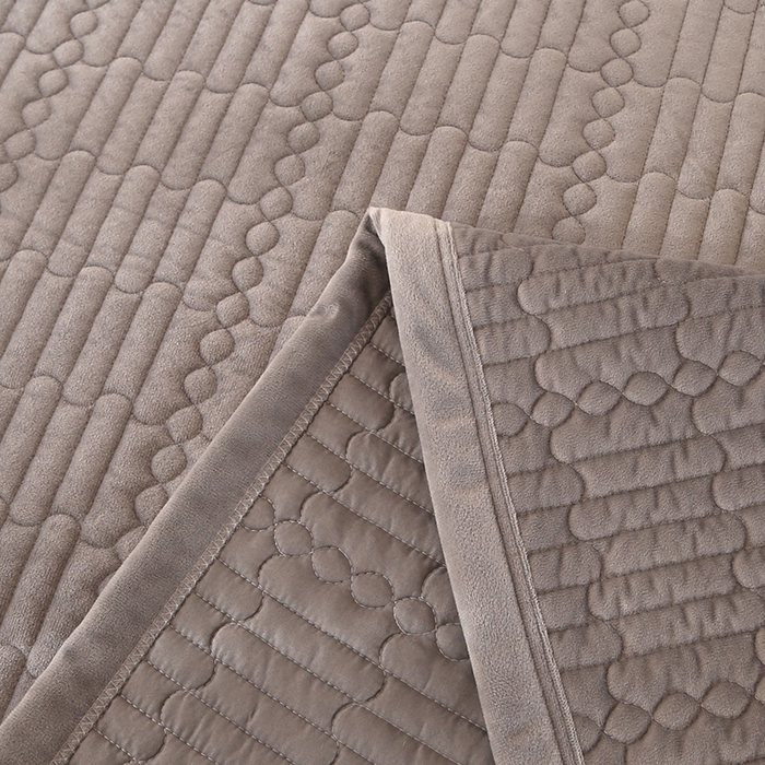 91家纺网 家纺一手货源 找家纺 栩裕纺织 2025新款宝宝绒夹棉单床盖-直边款 灰色