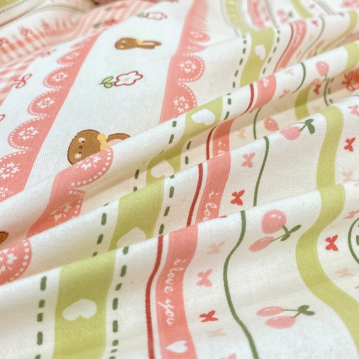 91家纺网 家纺一手货源 找家纺 昊翔家纺 2025新款100%全棉纯棉加厚磨毛四件套 小幸运-粉