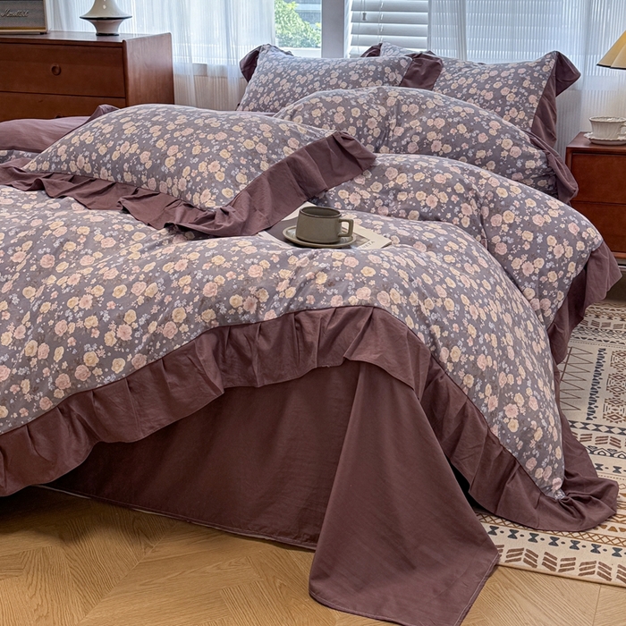 91家纺网 家纺一手货源 找家纺 芯贝儿 2025新款加厚原m有氧云感m提花四件套 花海