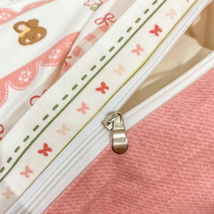 91家纺网 家纺一手货源 找家纺 昊翔家纺 2025新款100%全棉纯棉加厚磨毛四件套 小幸运-粉