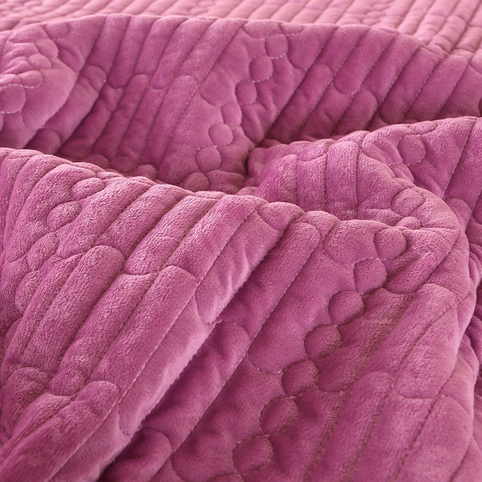 91家纺网 家纺一手货源 找家纺 栩裕纺织 2025新款宝宝绒夹棉单床盖-直边款 紫色