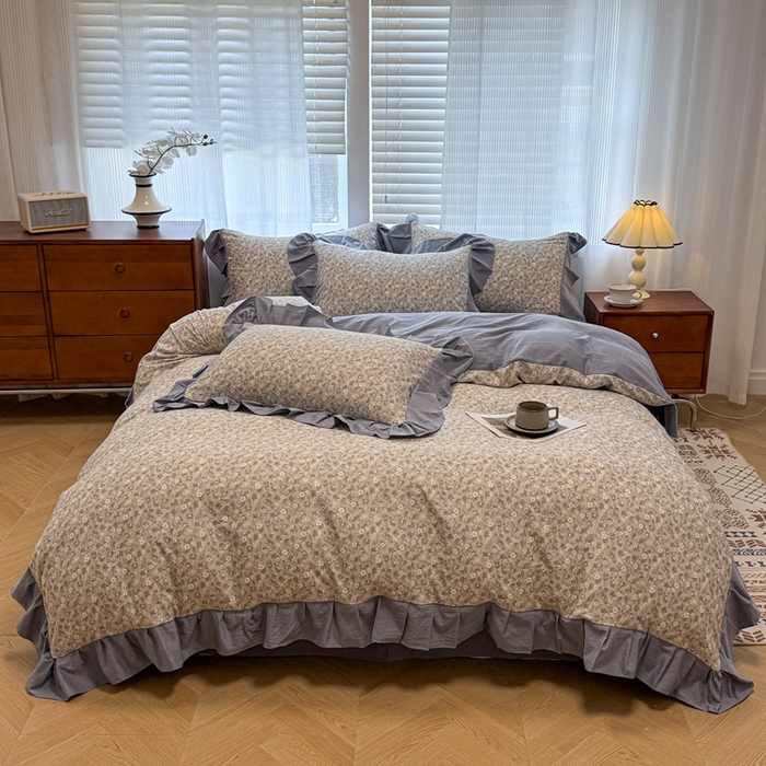 91家纺网 家纺一手货源 找家纺 芯贝儿 2025新款加厚原m有氧云感m提花四件套 花漾