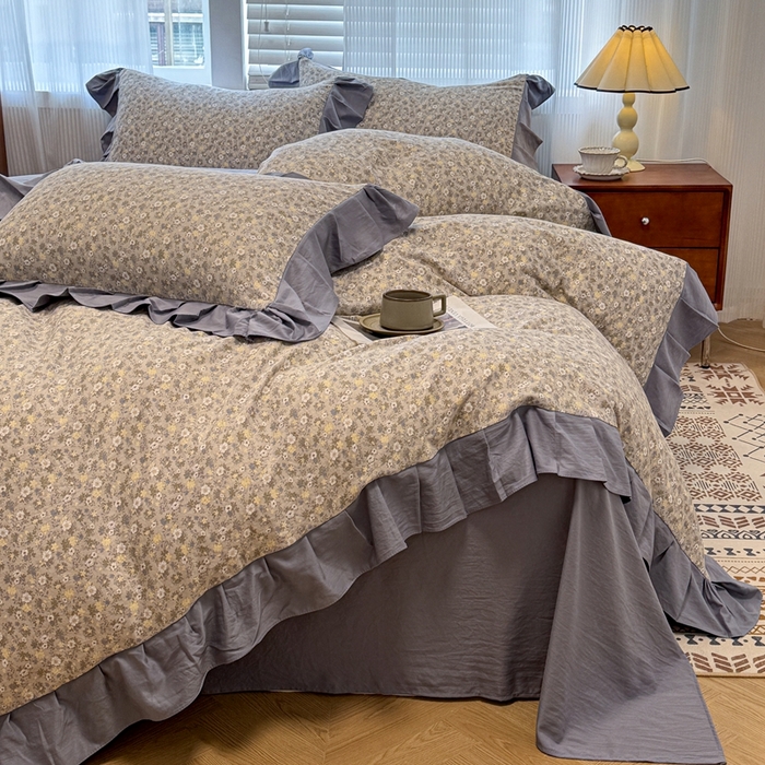 91家纺网 家纺一手货源 找家纺 芯贝儿 2025新款加厚原m有氧云感m提花四件套 花漾