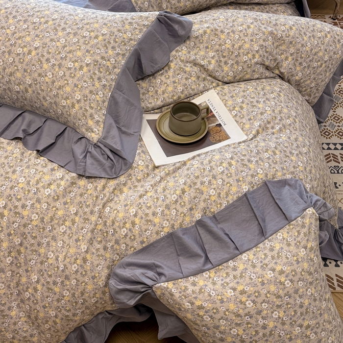 91家纺网 家纺一手货源 找家纺 芯贝儿 2025新款加厚原m有氧云感m提花四件套 花漾