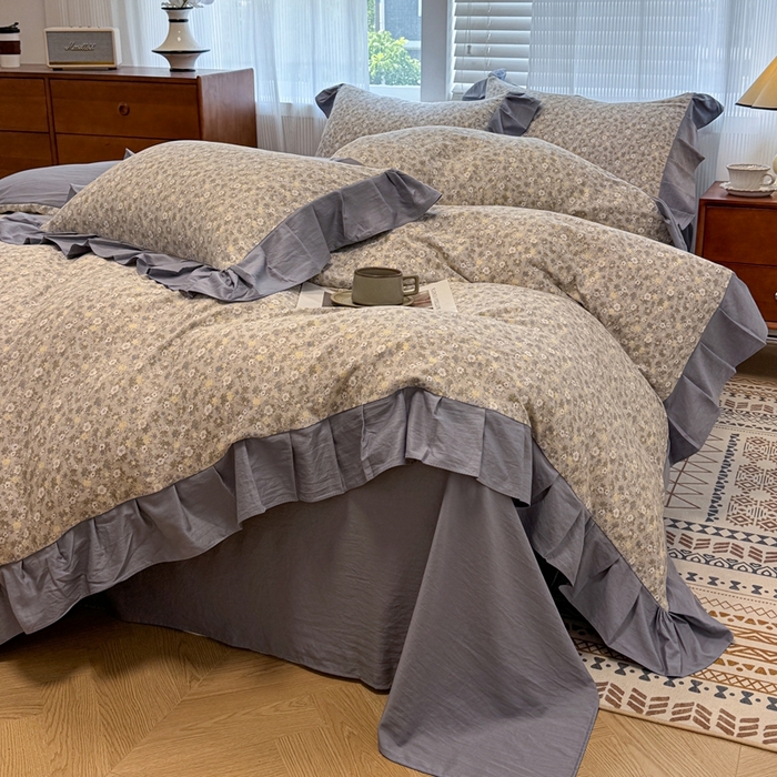 91家纺网 家纺一手货源 找家纺 芯贝儿 2025新款加厚原m有氧云感m提花四件套 花漾