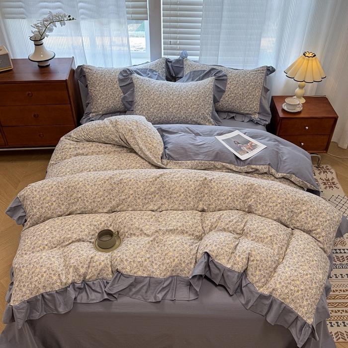 91家纺网 家纺一手货源 找家纺 芯贝儿 2025新款加厚原m有氧云感m提花四件套 花漾