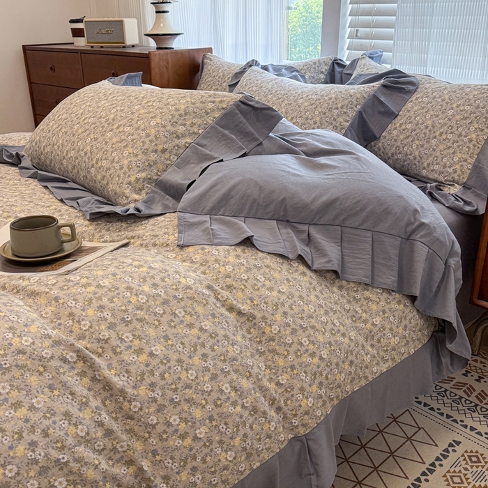 91家纺网 家纺一手货源 找家纺 芯贝儿 2025新款加厚原m有氧云感m提花四件套 花漾