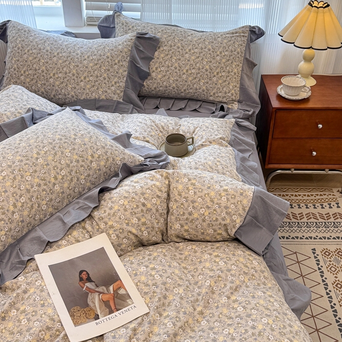 91家纺网 家纺一手货源 找家纺 芯贝儿 2025新款加厚原m有氧云感m提花四件套 花漾