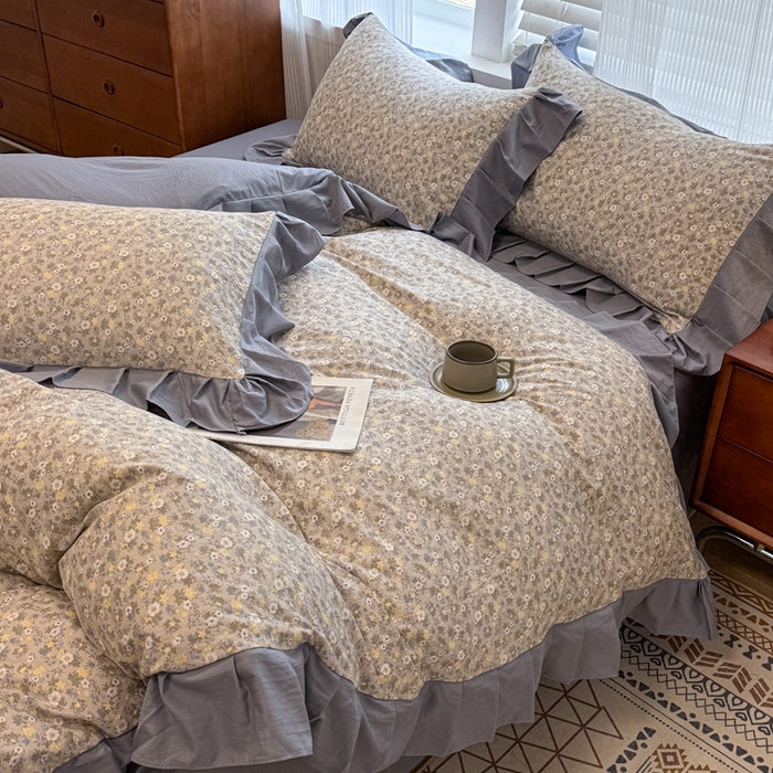 91家纺网 家纺一手货源 找家纺 芯贝儿 2025新款加厚原m有氧云感m提花四件套 花漾