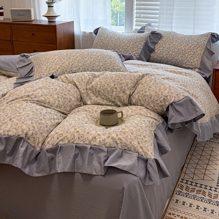 91家纺网 家纺一手货源 找家纺 芯贝儿 2025新款加厚原m有氧云感m提花四件套 花漾