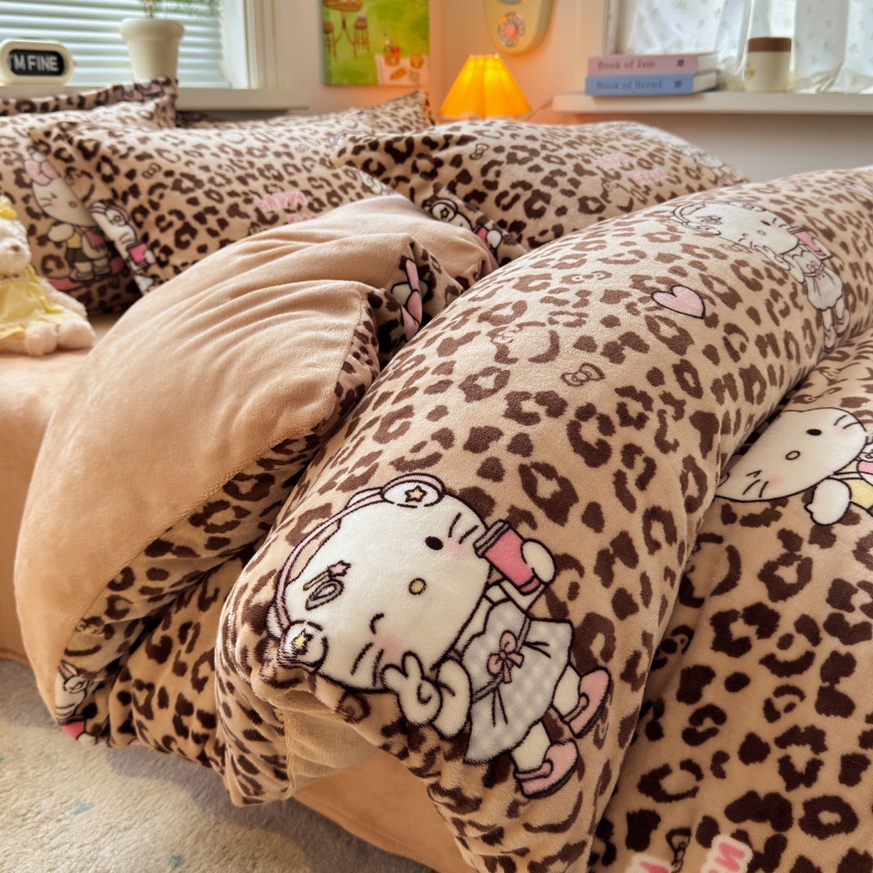 （总）铭宣 2025新款高克重牛奶绒印花保暖四件套床单床笠单被套款