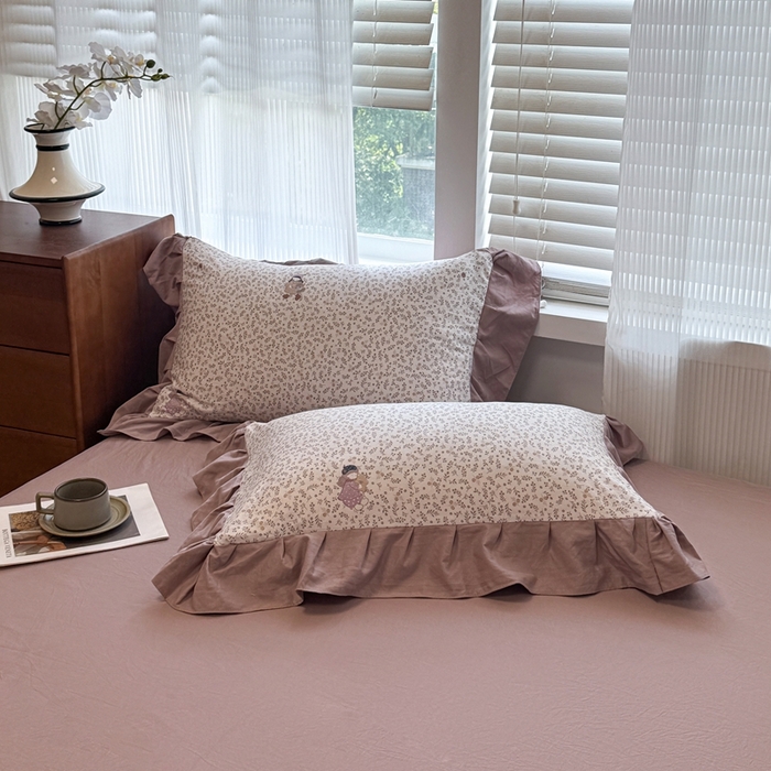 91家纺网 家纺一手货源 找家纺 芯贝儿 2025新款加厚原m有氧云感m提花四件套 可爱女孩