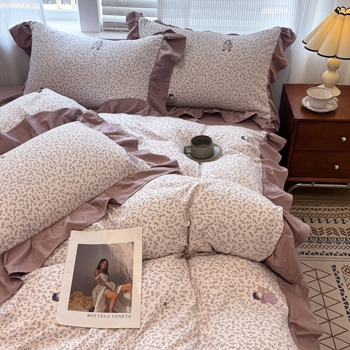 91家纺网 家纺一手货源 找家纺 芯贝儿 2025新款加厚原m有氧云感m提花四件套 可爱女孩