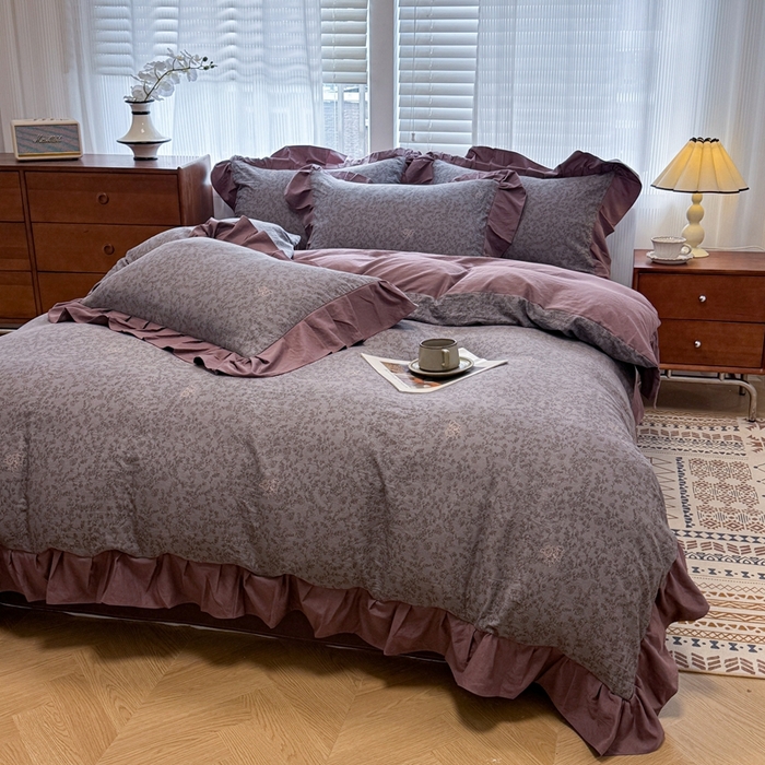 91家纺网 家纺一手货源 找家纺 芯贝儿 2025新款加厚原m有氧云感m提花四件套 曼塔庄园