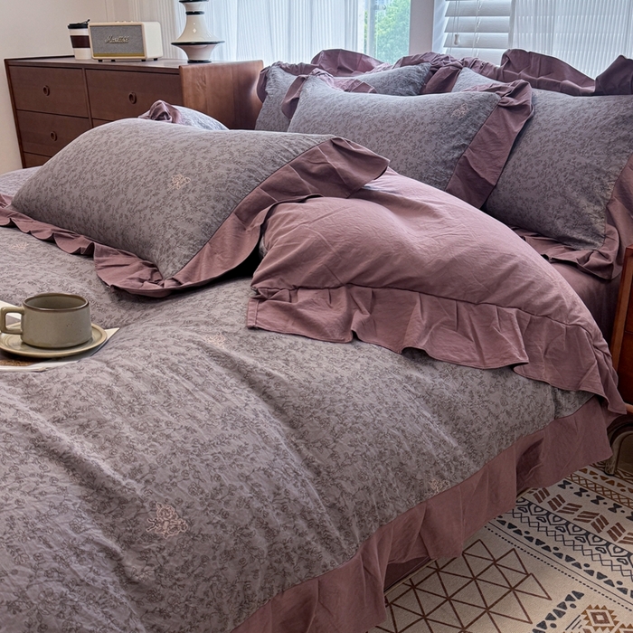 91家纺网 家纺一手货源 找家纺 芯贝儿 2025新款加厚原m有氧云感m提花四件套 曼塔庄园