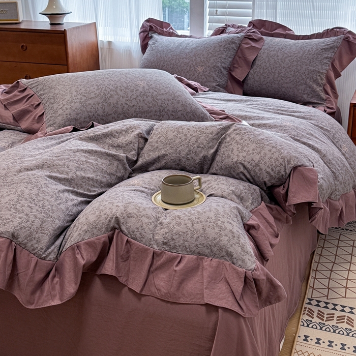 91家纺网 家纺一手货源 找家纺 芯贝儿 2025新款加厚原m有氧云感m提花四件套 曼塔庄园