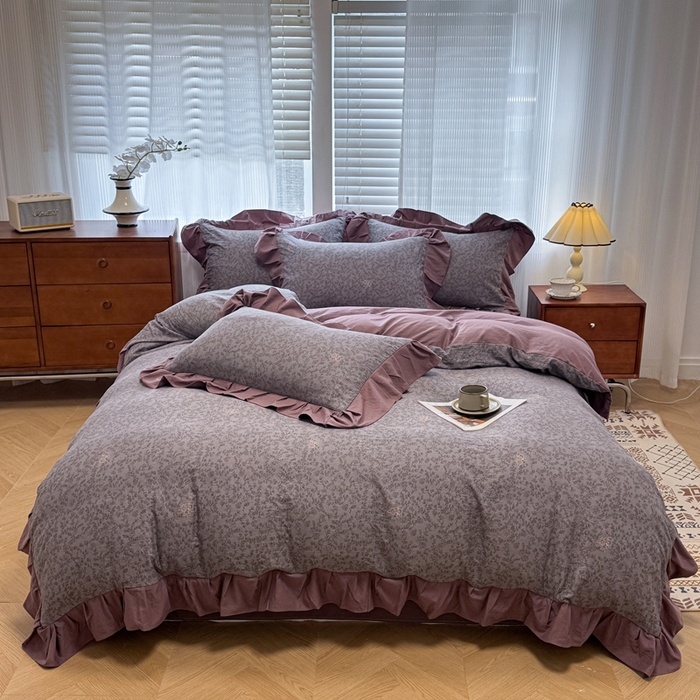 91家纺网 家纺一手货源 找家纺 芯贝儿 2025新款加厚原m有氧云感m提花四件套 曼塔庄园