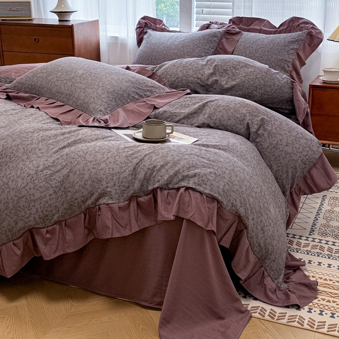 91家纺网 家纺一手货源 找家纺 芯贝儿 2025新款加厚原m有氧云感m提花四件套 曼塔庄园