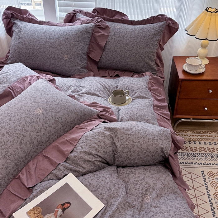 91家纺网 家纺一手货源 找家纺 芯贝儿 2025新款加厚原m有氧云感m提花四件套 曼塔庄园