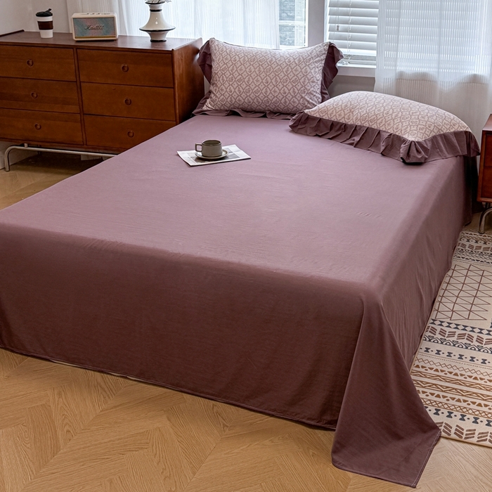 91家纺网 家纺一手货源 找家纺 芯贝儿 2025新款加厚原m有氧云感m提花四件套 沁香园紫