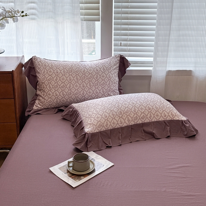 91家纺网 家纺一手货源 找家纺 芯贝儿 2025新款加厚原m有氧云感m提花四件套 沁香园紫