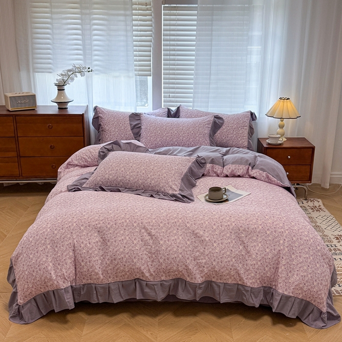 91家纺网 家纺一手货源 找家纺 芯贝儿 2025新款加厚原m有氧云感m提花四件套 秋日记忆