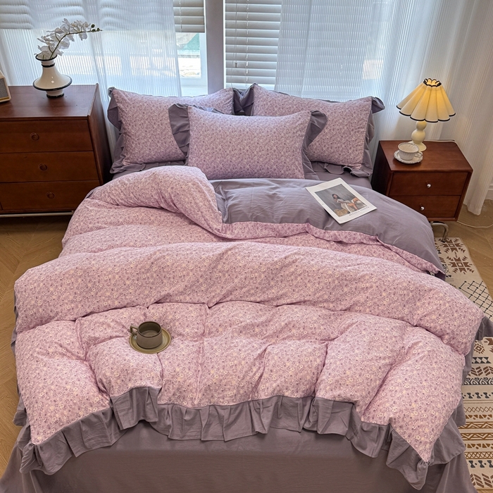 91家纺网 家纺一手货源 找家纺 芯贝儿 2025新款加厚原m有氧云感m提花四件套 秋日记忆