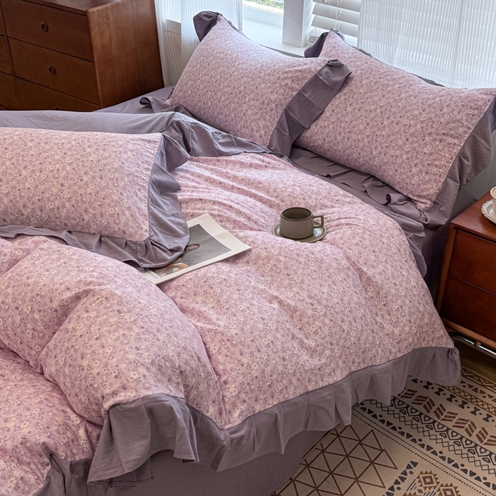 91家纺网 家纺一手货源 找家纺 芯贝儿 2025新款加厚原m有氧云感m提花四件套 秋日记忆