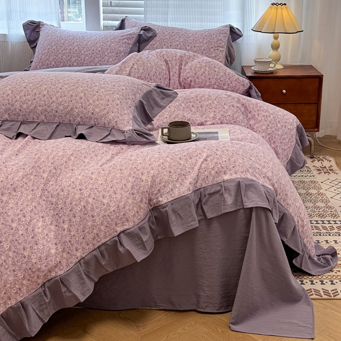 91家纺网 家纺一手货源 找家纺 芯贝儿 2025新款加厚原m有氧云感m提花四件套 秋日记忆