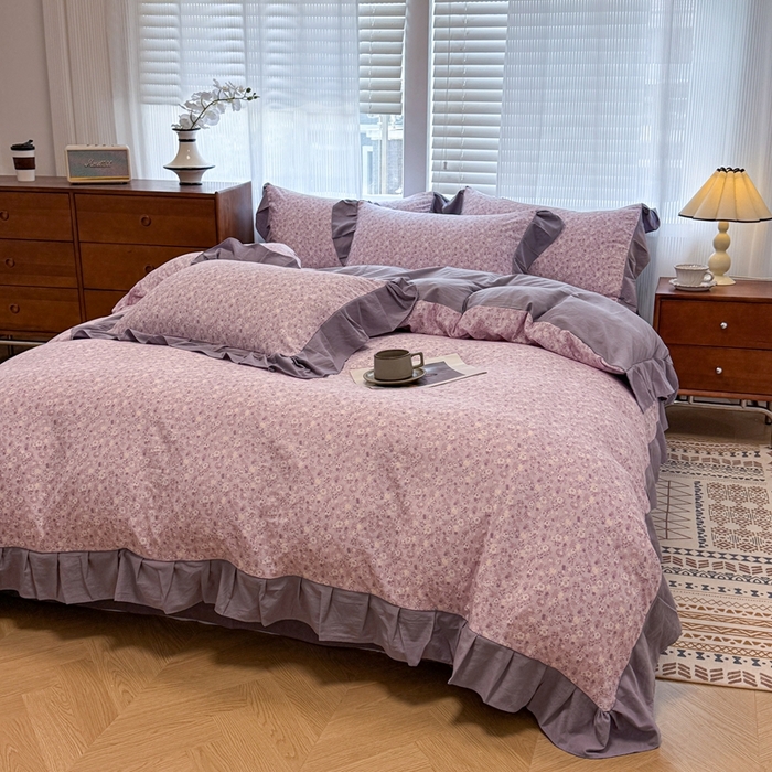 91家纺网 家纺一手货源 找家纺 芯贝儿 2025新款加厚原m有氧云感m提花四件套 秋日记忆