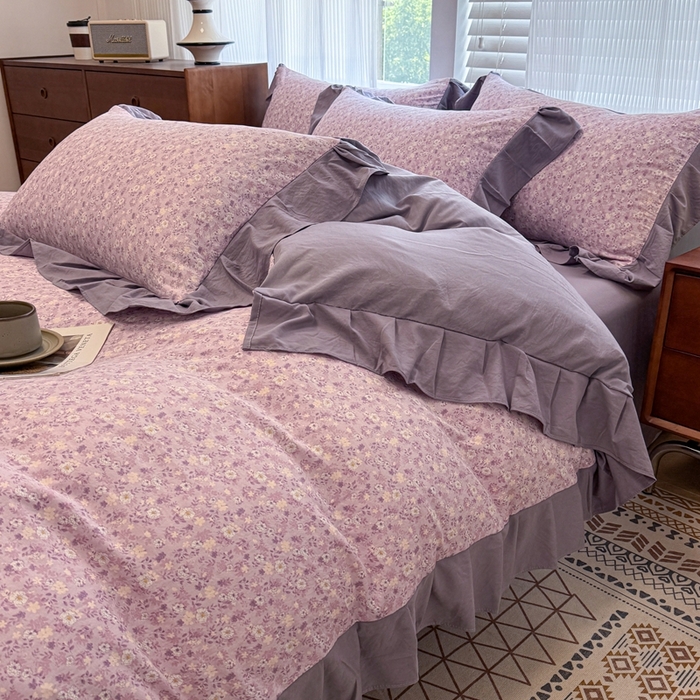 91家纺网 家纺一手货源 找家纺 芯贝儿 2025新款加厚原m有氧云感m提花四件套 秋日记忆