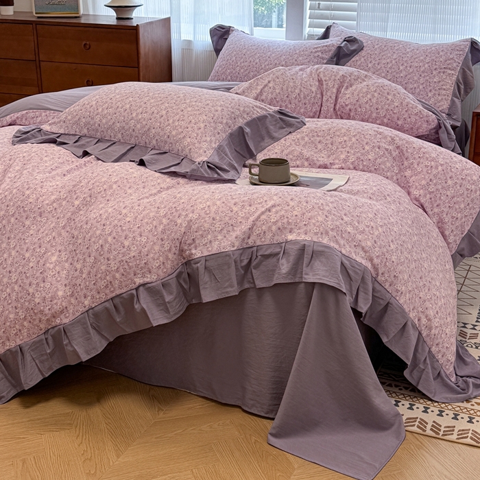 91家纺网 家纺一手货源 找家纺 芯贝儿 2025新款加厚原m有氧云感m提花四件套 秋日记忆