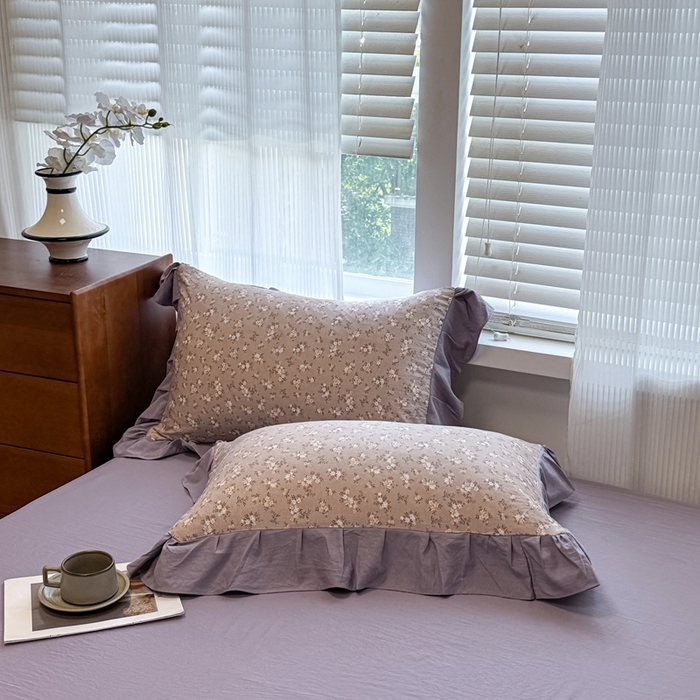 91家纺网 家纺一手货源 找家纺 芯贝儿 2025新款加厚原m有氧云感m提花四件套 啬微花开