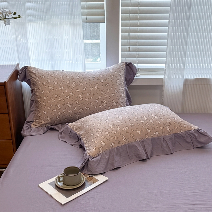 91家纺网 家纺一手货源 找家纺 芯贝儿 2025新款加厚原m有氧云感m提花四件套 啬微花开