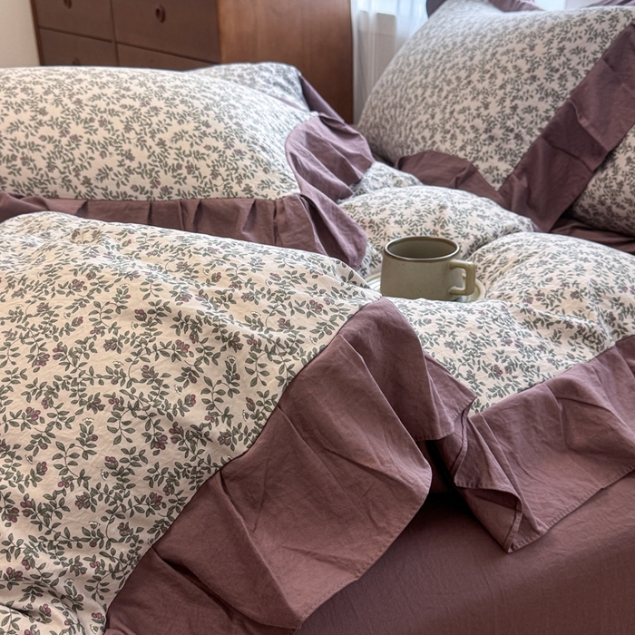 91家纺网 家纺一手货源 找家纺 芯贝儿 2025新款加厚原m有氧云感m提花四件套 庭院春深