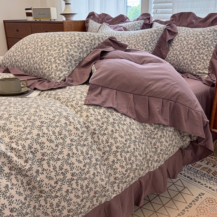 91家纺网 家纺一手货源 找家纺 芯贝儿 2025新款加厚原m有氧云感m提花四件套 庭院春深