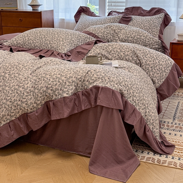 91家纺网 家纺一手货源 找家纺 芯贝儿 2025新款加厚原m有氧云感m提花四件套 庭院春深