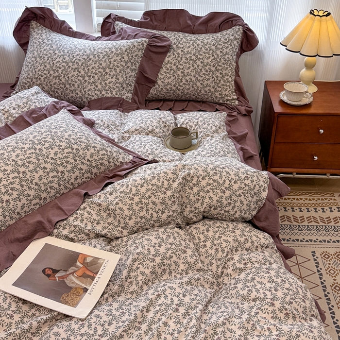 91家纺网 家纺一手货源 找家纺 芯贝儿 2025新款加厚原m有氧云感m提花四件套 庭院春深