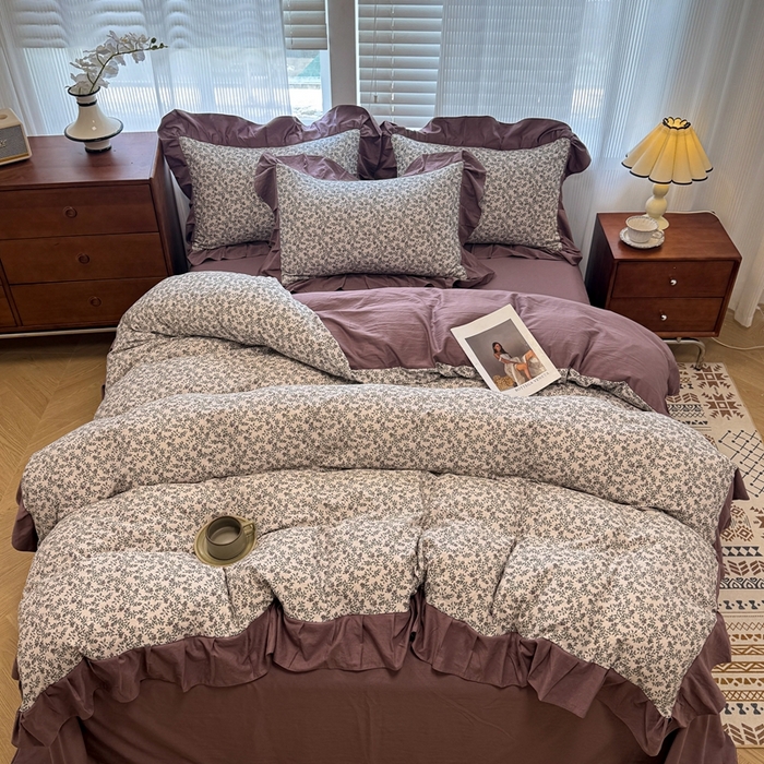 91家纺网 家纺一手货源 找家纺 芯贝儿 2025新款加厚原m有氧云感m提花四件套 庭院春深