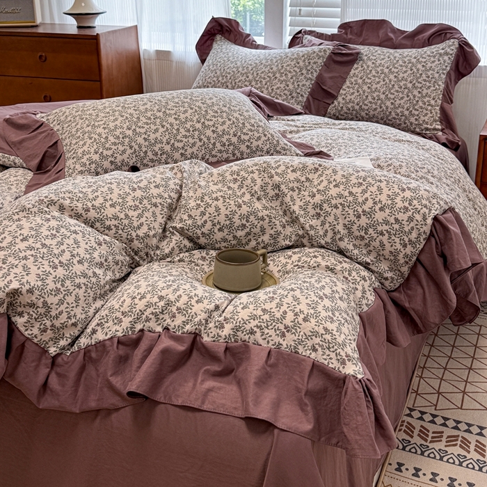 91家纺网 家纺一手货源 找家纺 芯贝儿 2025新款加厚原m有氧云感m提花四件套 庭院春深