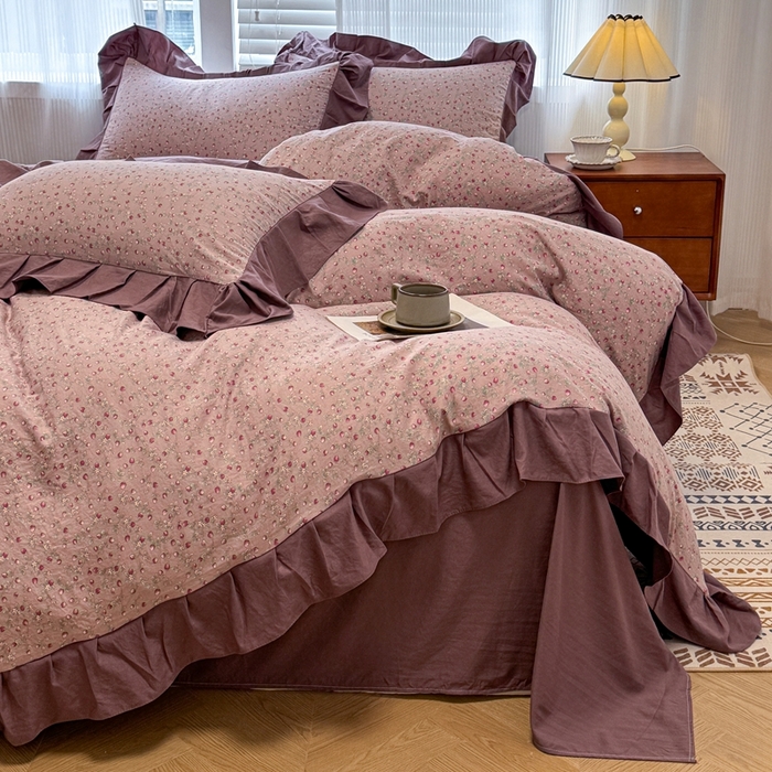 91家纺网 家纺一手货源 找家纺 芯贝儿 2025新款加厚原m有氧云感m提花四件套 樱桃季