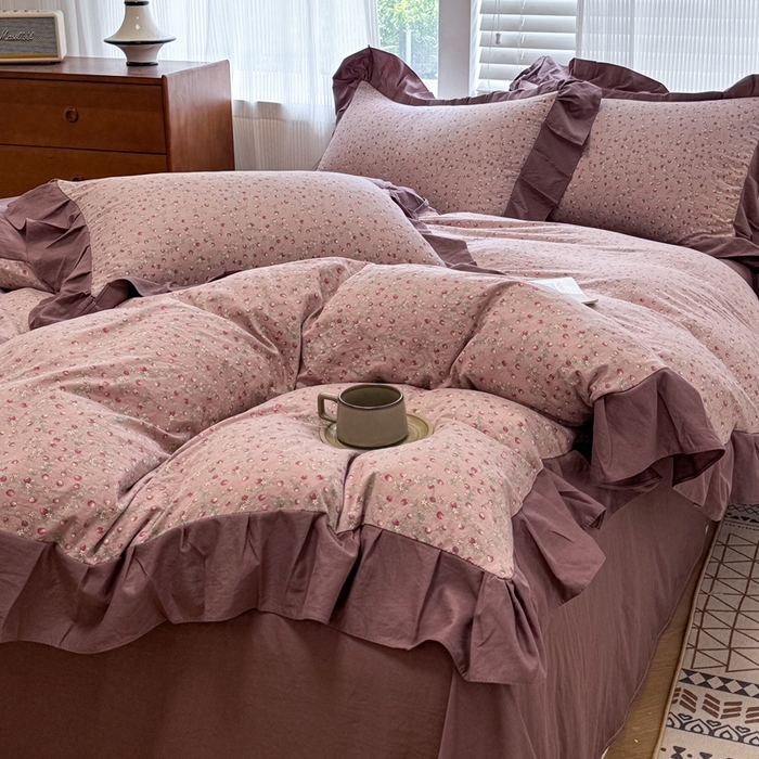 91家纺网 家纺一手货源 找家纺 芯贝儿 2025新款加厚原m有氧云感m提花四件套 樱桃季