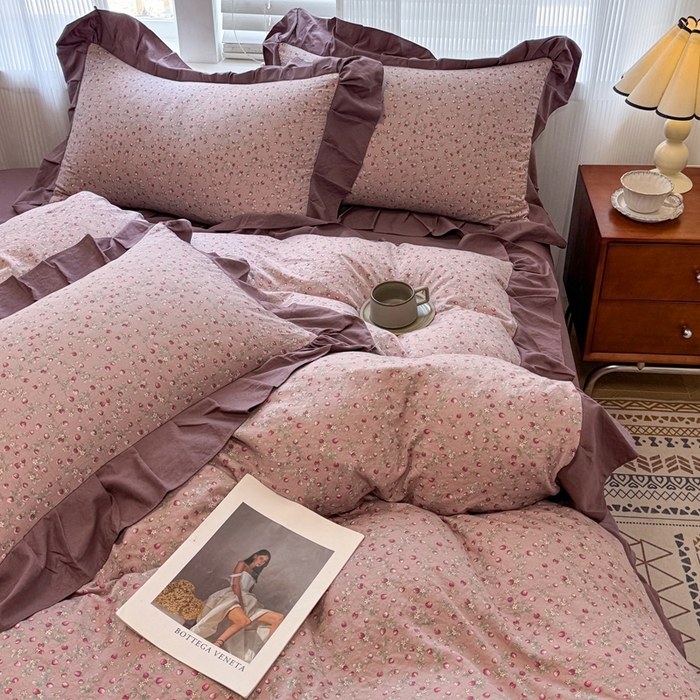 91家纺网 家纺一手货源 找家纺 芯贝儿 2025新款加厚原m有氧云感m提花四件套 樱桃季