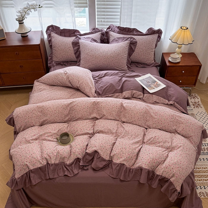 91家纺网 家纺一手货源 找家纺 芯贝儿 2025新款加厚原m有氧云感m提花四件套 樱桃季