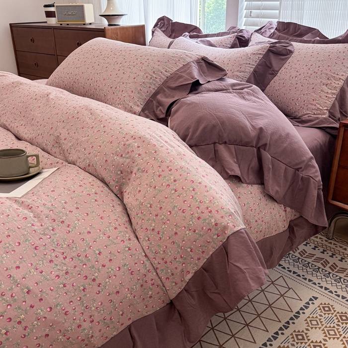 芯贝儿 2025新款加厚原m有氧云感m提花四件套 樱桃季