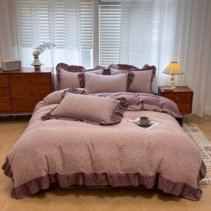 91家纺网 家纺一手货源 找家纺 芯贝儿 2025新款加厚原m有氧云感m提花四件套 樱桃季